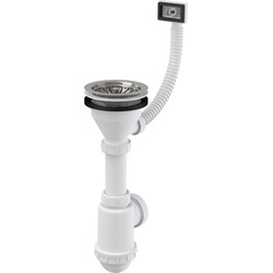 Сифон для мойки с нерж. решеткой 3-1/2" и переливом ALCAPLAST