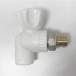 Кран шаровой полипропиленовый радиаторный угловой белый РосТурПласт