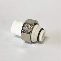 Соединитель с накидной гайкой PP-R D 20 х 3/4" (евроконус) белый РосТурПласт